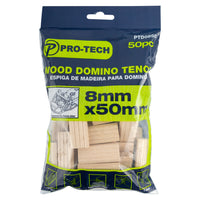 Pro-Tech Domino Tenon 8x50mm Beech Wood 50pc Pack: Woodworking Joinery