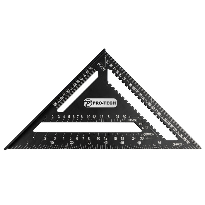 Pro-Tech Rafter Square: Aluminum Speed Square for Carpentry, Woodworking, DIY & Construction - Angle Finder Tool