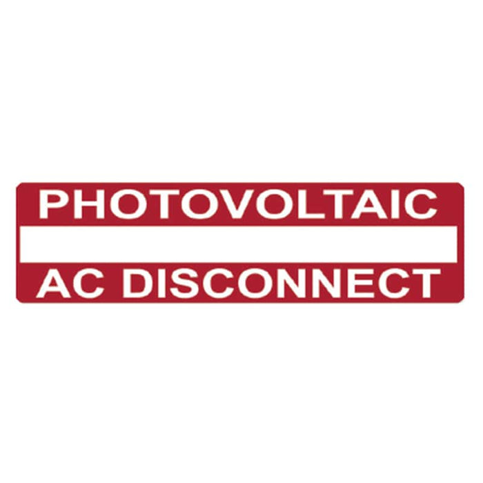 HellermannTyton Photovoltaic AC Disconnect Label (25x95mm) - Solar Energy Safety Sign
