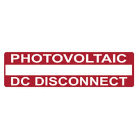 HellermannTyton Solar DC Disconnect Label - White on Red, 25x95mm - Photovoltaic Disconnect Warning Sign