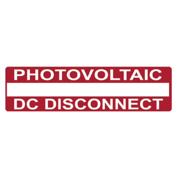 HellermannTyton Solar DC Disconnect Label - White on Red, 25x95mm - Photovoltaic Disconnect Warning Sign