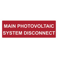 Main Photovoltaic System Disconnect Warning Label - 44x139mm Solar PV Disconnect Sign