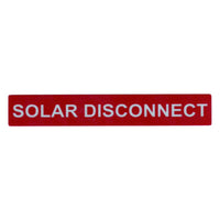 Solar Disconnect Label - Red and White - HellermannTyton 25x165mm - Safety Warning Sign