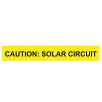 Caution Solar Circuit Label, HELLERMANNTYTON PVLABEL615 - Yellow Warning Sign for Solar Panel Systems, 25x165mm