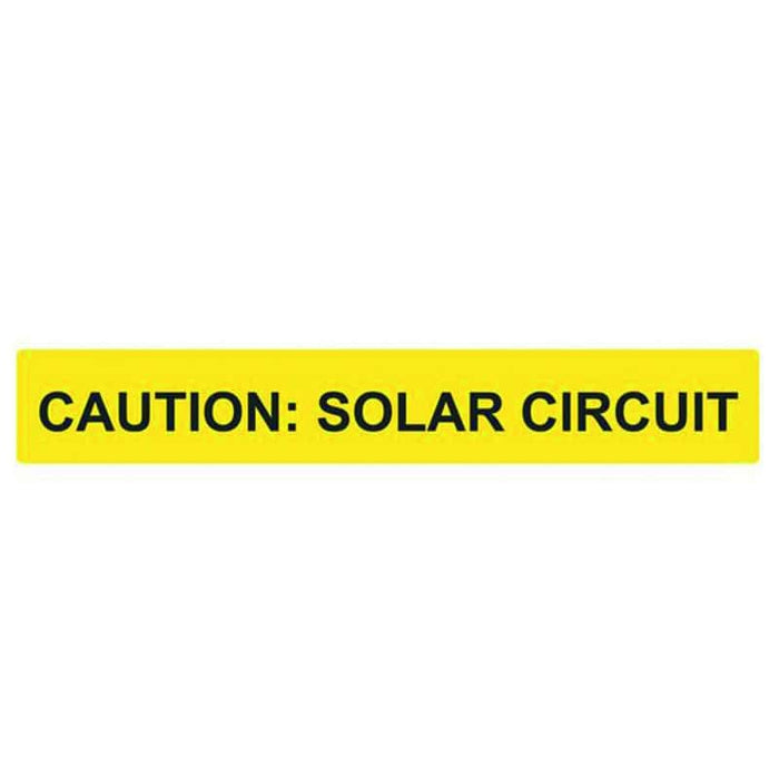 Caution Solar Circuit Label, HELLERMANNTYTON PVLABEL615 - Yellow Warning Sign for Solar Panel Systems, 25x165mm