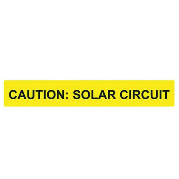 Caution Solar Circuit Label, HELLERMANNTYTON PVLABEL615 - Yellow Warning Sign for Solar Panel Systems, 25x165mm