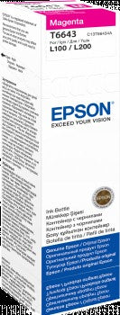 Epson 664 Ink Bottles Magenta 70ml EcoTank L565/ L550/ L486/ L455/ L386/ L382/ L365/ L355/ L355/ L310/ L3070 ... 6500 pages - T6643