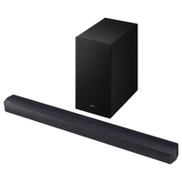 Samsung Components - SAMSUNG WIRELESS SOUNDBAR  2.1CH  300W  DOLBY AUDIO  DTS VIRTUAL:X  HDMI ARC  BLUETOOTH TV CONNECTION  ADAPTIVE SOUND  GAME MODE  NIGHT MODE  VOICE ENHANCE  WIRELESS SUBWOOFER  WIRELESS SURROUND SOUND COMPATIBLE - SAMSUNG HW-B450F Samsung Components