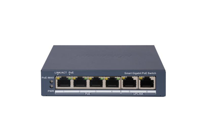 Hikvision Security - 4Ports L2  Smart Managed  4 Gigabit RJ45 PoE ports  2 Gigabit RJ45 port - DS-3E1506P-EI Hikvision Security