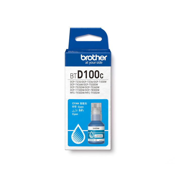 Brother - Brother Cyan Ink for DCP-T230/ DCP-T430W/ DCP-T530DW/ DCP-T536DW/ DCP-T730DW/ DCP-T830DW/ MFC-T930DW - BTD100C Brother