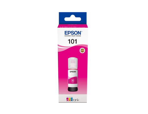 Epson 101 Ink Bottles Magenta 70ml Ecotank L4150 / L4156 / L4160 / L4260 / L6160 / L6170 / L6176 / L6190 / L6270 / L6290 / L6370 / L14150 6000 pages - T03V34A