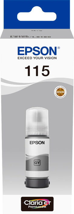 Epson - Epson 115 Ink Bottles Grey 70ml EcoTank L8160 6200 pages 2300 Photos - T07D54A Epson