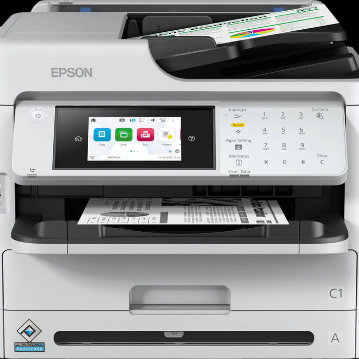Epson - Epson 34ppm Mono A4 Print Scan Copy Fax USB Wired Wireless WiFi Direct Full Duplex incl initialisation ink bags only - WF-M5899DWF - EDU
