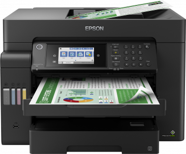 Epson - Epson 32ppm Mono 22ppm Colour A3+ Print Scan Copy Fax USB/USBHost Wi-Fi/Wi-FiDirect Ethernet AutoDuplexPrint&Scan ADF incl 1 set of ink - L15150 Printer Epson
