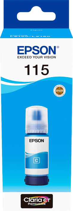 Epson - Epson 115 Ink Bottles Cyan 70ml EcoTank L8160 6200 pages 2300 Photos - T07D24A Epson