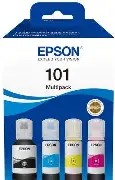 Epson 101 Ink Bottles Multipack 260ml (total) 1 x Black 1 x Cyan 1 x Magenta 1 x Yellow L4150 / L4156 / L4160 / L4260 / L6160 / L6170 / L6176 / L6190 / L6270 / L6290 / L14150 7500 pages - T03V64A