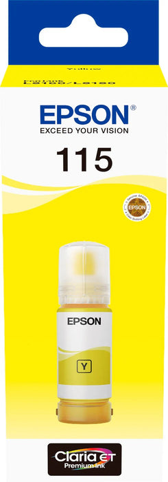 Epson - Epson 115 Ink Bottles Yellow 70ml EcoTank L8160 6200 pages 2300 Photos - T07D44A Epson