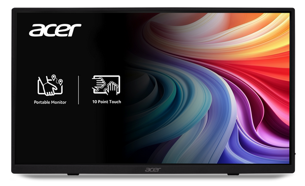 Acer 15.6" Portable Touch FHD IPS Screen 16:9 HDR10 1x miniHDMI + 2xType-C + Speakers + Audio out Wall Mountable Includes Cover (USB Type C/ Mini HDMI TO HDMI and USB Type C To USB cables included) 1 YR Warranty (PM161QT) - UM.ZP1EE.009