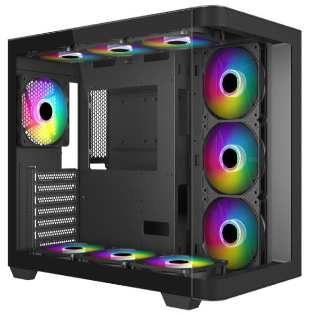 Mecer - MECER Graphite Curved Gaming ATX Case W/3 +1 ARGB Fan (PSU Excluded). - GA03A24 Mecer