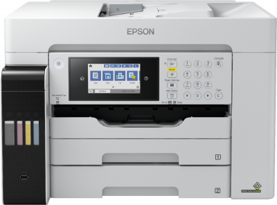 Epson - Epson 32ppm Mono 32ppm Colour A3+ Print Scan Copy Fax USB/USBHost Wi-Fi/Wi-FiDirect Ethernet AutoDuplexPrint&Scan ADF PCL incl 1 set of ink - L15180 Printer