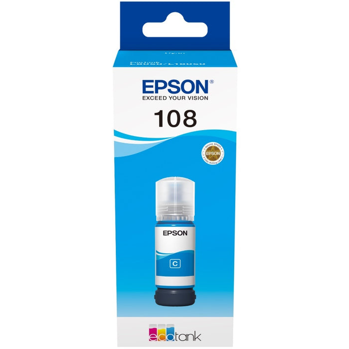 Epson - Epson 108 Ink Bottle Cyan 70ml for L8050 / L18050 - T09C24A Epson
