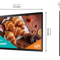 Samsung Display - SAMSUNG 24'' EDGE LED FHD 300 NIT 16/7 HOUR PANEL TOUCH - Samsung QB24C-T Samsung Display