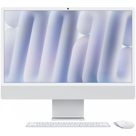 24-INCH IMAC WITH RETINA 4.5K DISPLAY  NANO-TEXTURE GLASS: APPLE M4 CHIP WITH 10‑CORE CPU AND 10‑CORE GPU  256GB SSD  16GB - SILVER - MD3H4