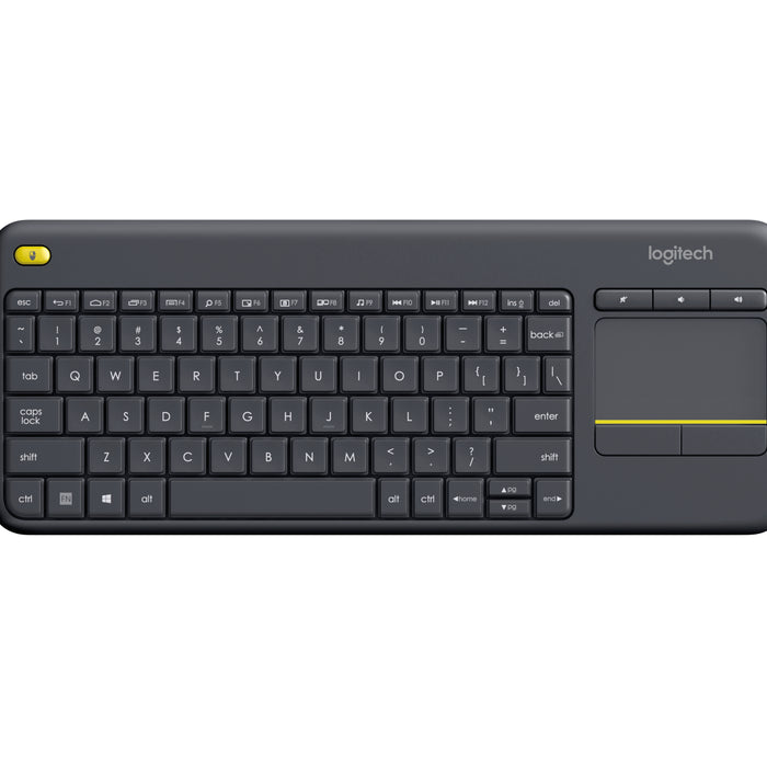 Logitech - Logitech K400 Plus - Wireless Keyboard - Touchpad - Black - USB - Logitech K400 Plus Logitech