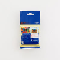 Brother - Brother 9MM Red on White Non-Laminated tape - MK222 Brother