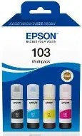 Epson 103 Ink Bottles Multipack 260ml (total) 1 x Black 1 x Cyan 1 x Magenta 1 x Yellow L1110 / L1250 / L3110 / L3150 / L3210 / L3211 / L3250 / L3252 / L3550 / L3560 / L5190 4500 Black / 7500 Colour pages - T00S64A