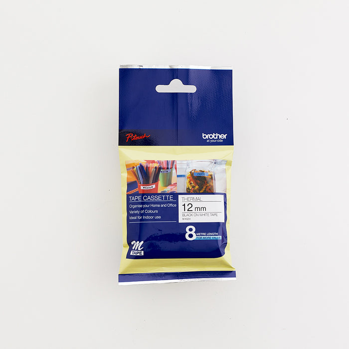 Brother - Non Laminated Tape 8M X 12MM Black On White - MK231 Brother