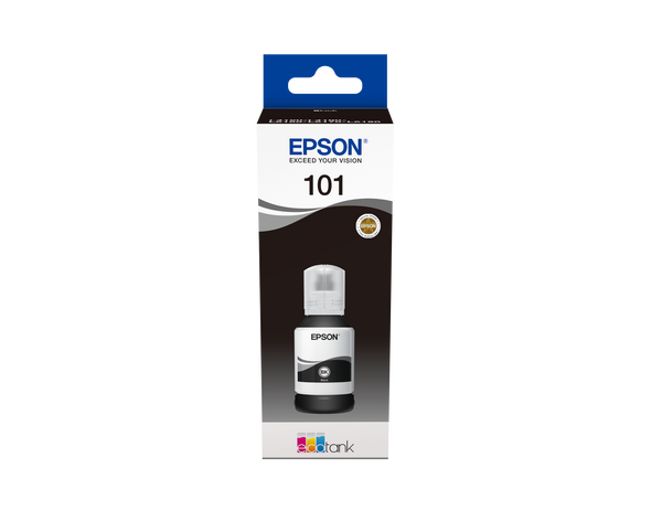 Epson 101 Ink Bottles Black 127ml Ecotank L4150 / L4156 / L4160 / L4260 / L6160 / L6170 / L6176 / L6190 / L6270 / L6290 / L6370 / L14150 7500 pages - T03V14A