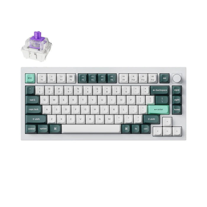 Keychron Q1H-P1 QMK Wireless Custom Keyboard White | Hot Swappable, Hall Effect Switches