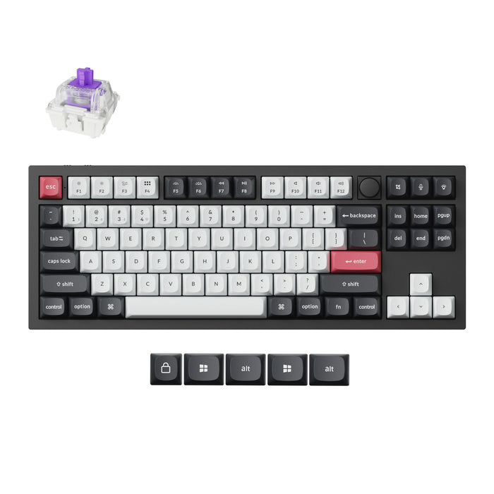 Keychron Q3 HE QMK 80% Wireless Custom Mechanical Keyboard (Nebula Switch) – Carbon Black-Q3H-M1