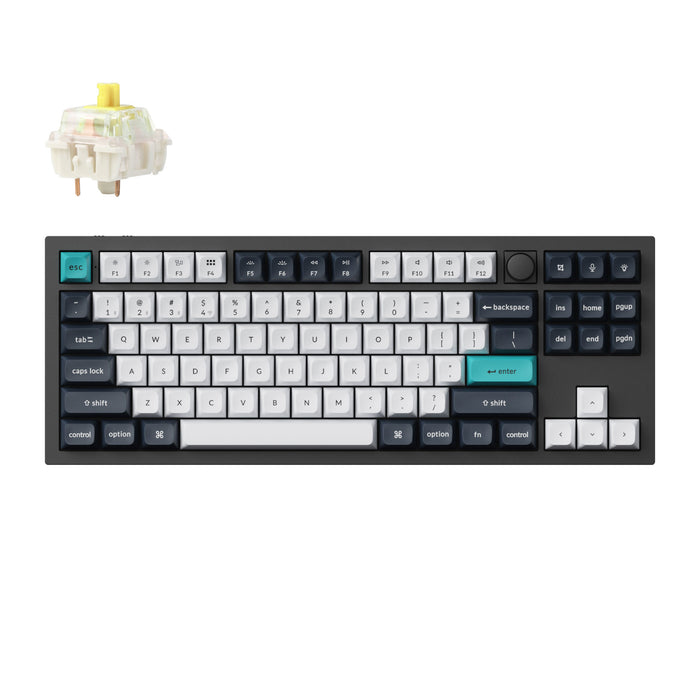 Keychron Q3 Max QMK/VIA 80% Wireless Custom Mechanical Keyboard (Banana Switch) - Carbon Black-Q3M-M4