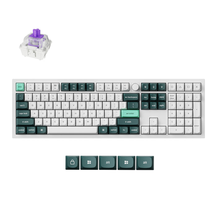 Keychron Q6 HE QMK Full-size Wireless Custom Mechanical Keyboard (Nebula Switch) – Shell White-Q6H-P1