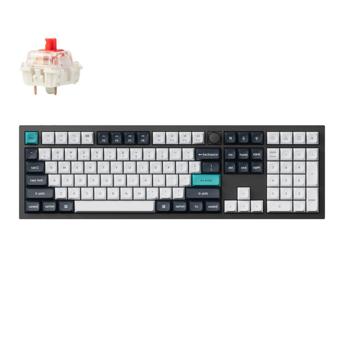 Keychron Q6 Max 100% Full Assembled Knob Red Switch Hot-Swap Gateron Jupiter RGB Wireless Keyboard - Black-Q6M-M1