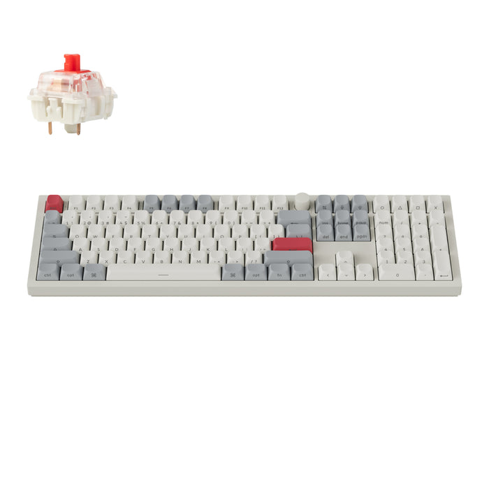 Keychron Q6 Max QMK/VIA Wireless Custom Mechanical Keyboard OSA Gateron Red Jupiter Switches - Shell White-Q6M-P1S