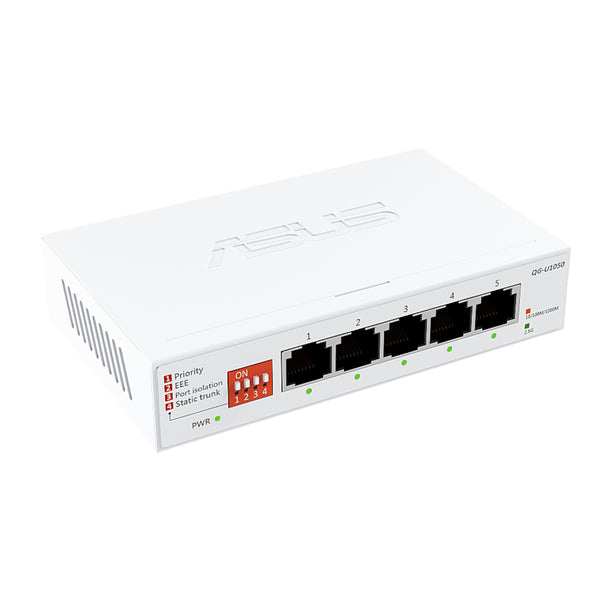 ASUS 5×2.5G Unmanaged Network Switch – White-QG-U1050