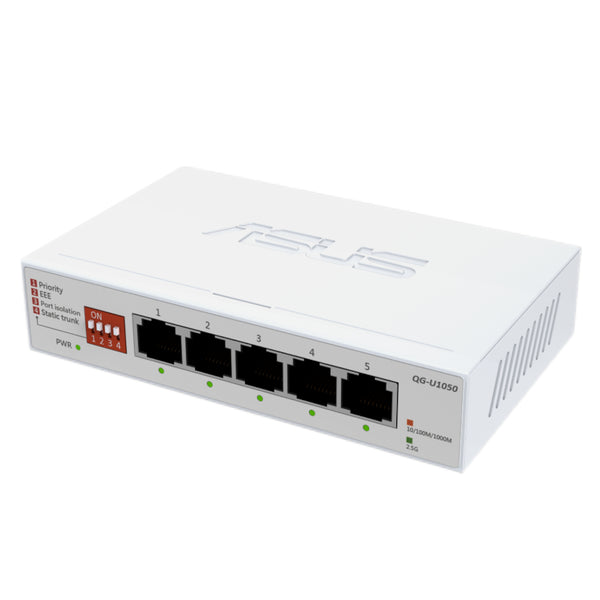 ASUS 5×2.5G Unmanaged Network Switch – White-QG-U1050