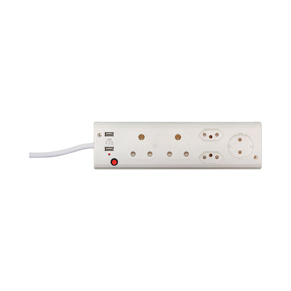 5-PORT MULTI PLUG(2X16A)(2X16A NEW)(2XUSB)R-35USB* - PWR-MP-5P-USB
