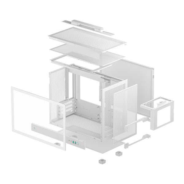 DeepCool CH160 PLUS Micro-ATX Chassis - White-R-CH160-WHNGM0-G