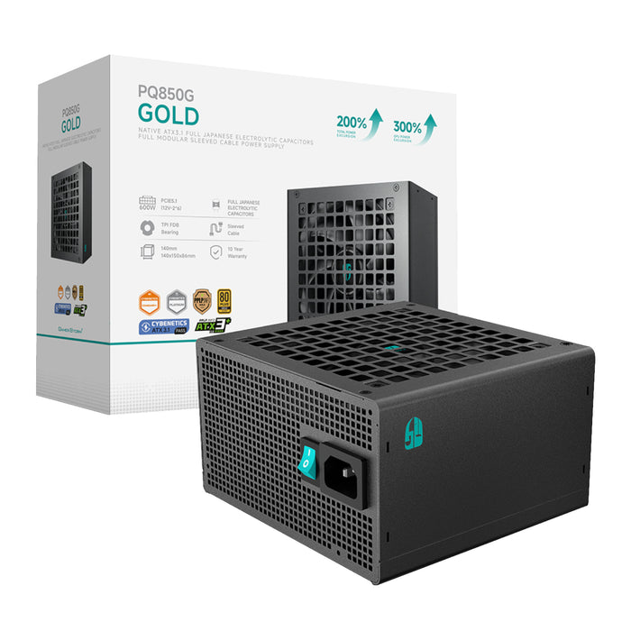 DeepCool PQ850G Series 850W 80 PLUS Gold Modular Power Supply-R-PQ850G-FD1B-JGEU-V1