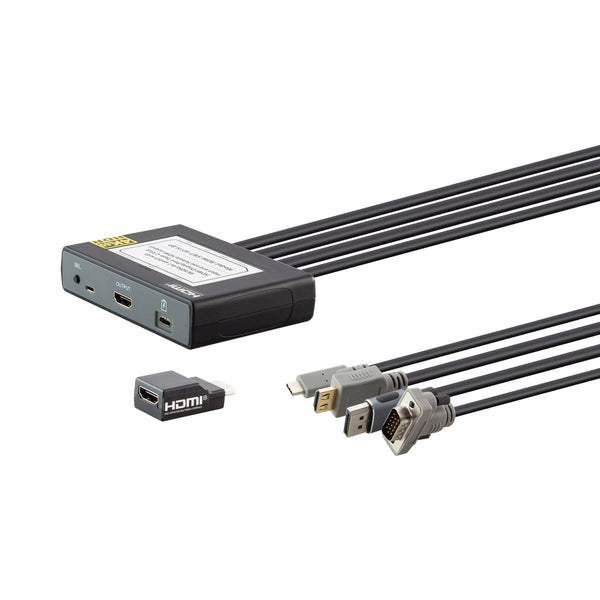 4K HDMI, DP,TYPE-C,VGA TO HDMI CONVERTER - CNV-R096-SWT-401H-BP