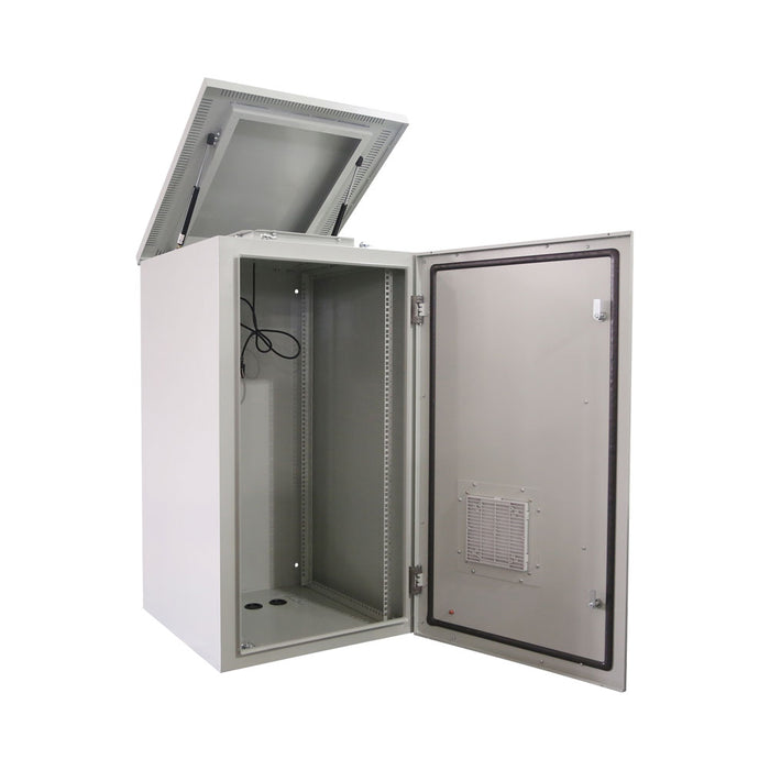 22U 611 x 675 OUTDOOR IP45 2 FANS - GREY - RCK-DA45-6622-IP45