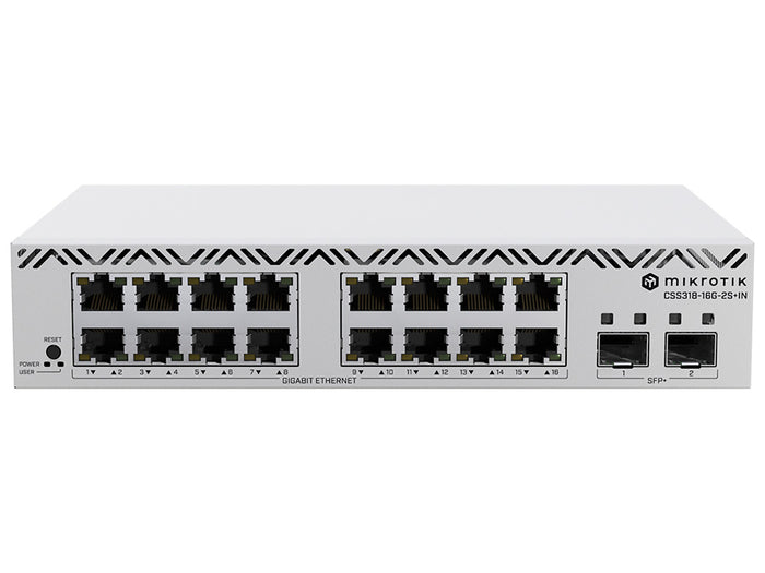 MikroTik SWoS Cloud Smart Switch 16 Port Gigabit 2 SFP+ | CSS318-16G-2S+IN
