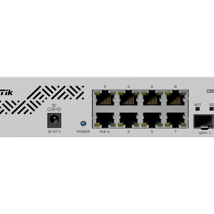 MikroTik SwOS Lite Cloud Smart Switch 8 Port Gigabit 2SFP+ PoE Input - RB-CSS610