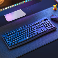 Redragon BK-7366 Full-size Ergonomic Wired Membrane Office Keyboard - Black-RD-BK-7366