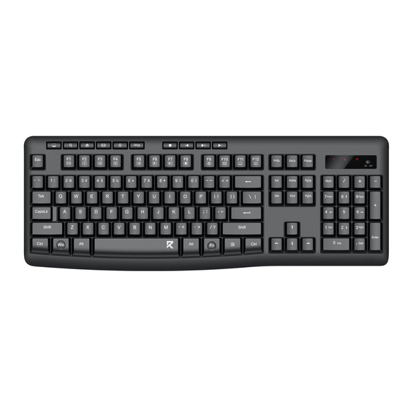 Redragon BK-7367 Full-size Ergonomic Wireless Membrane Office Keyboard - Black-RD-BK-7367