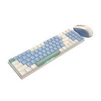 Redragon BS8772 Wireless Keyboard and Mouse Combo - Cream/Blue-RD-BS-8772CB